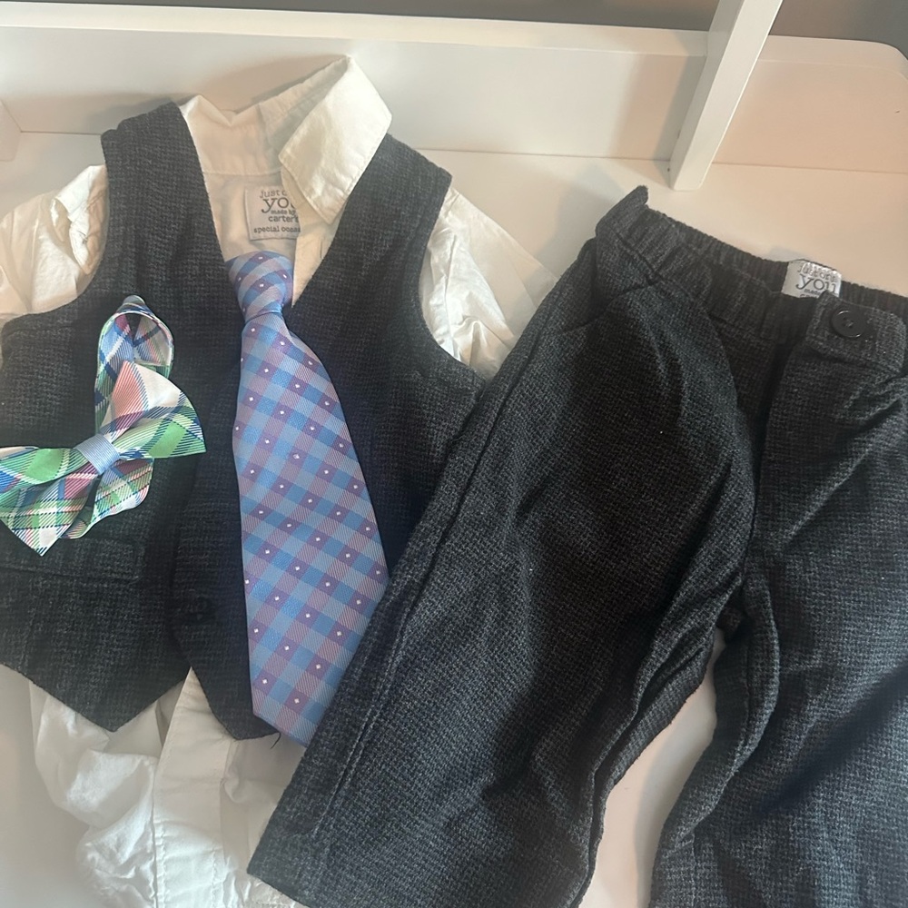 Carters Baby Black Felt Suit Set - 6 Months